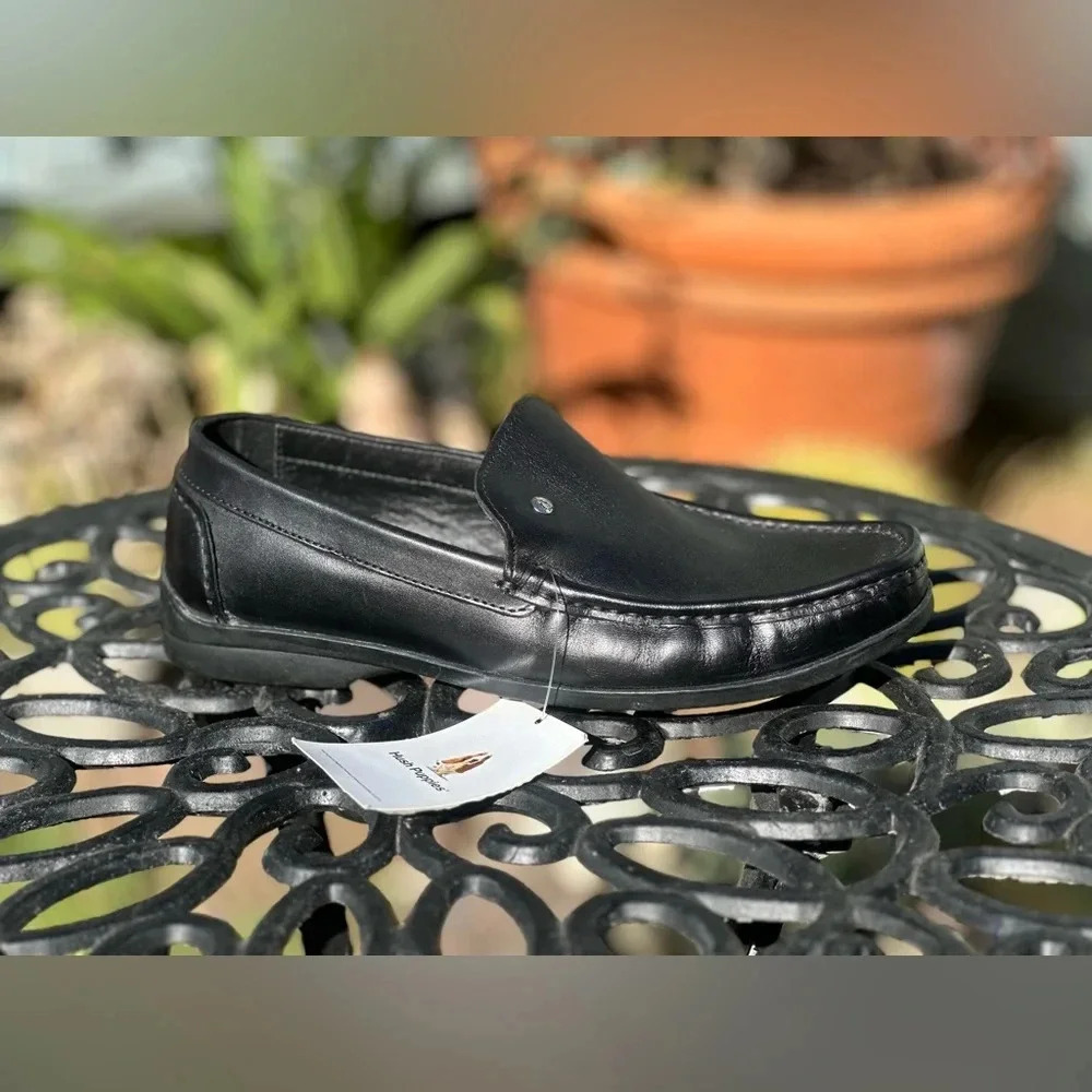 Hush Puppies — Black Leather Loafers - Picture 3 of 6